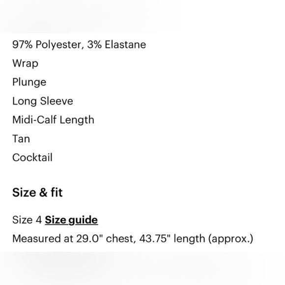 ASOS DESIGN midi dress with batwing sleeve and wrap waist in tan satin sz 4 - Picture 10 of 10